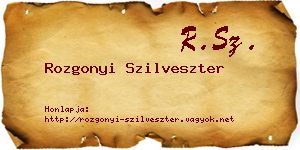 Rozgonyi Szilveszter névjegykártya